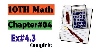 Ex 43 class 10 maths  10th math 43  maths  8 wise maths  education [upl. by Eilah]