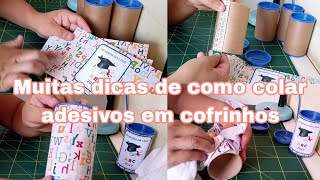 Como colar adesivos em cofrinhos [upl. by Procto700]