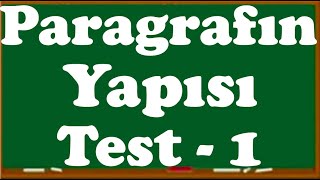 Test 1 Paragrafta Yapı Soru Çözümleri [upl. by Corwun612]