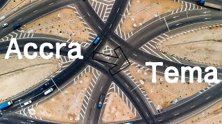 Tema Motorway Interchange as at July 22 2020  Landmarks 4K  Aerial Ghana [upl. by Htaeh404]