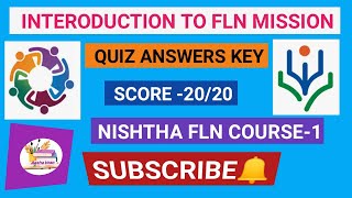 Introduction to FLN Mission Quiz Answers Nishtha FLN Course1 Nishthaquiz FLN dikshaquiz [upl. by Arracot190]