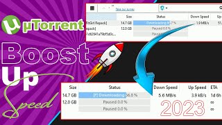 How to Boost Up uTorrent Downloading speed  10X Downloads speed  2023 Torrent Best Settings [upl. by Arelc86]