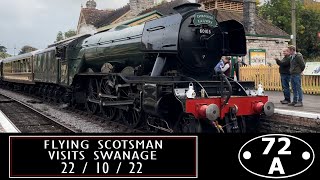 Flying Scotsman visits Swanage  22  10  22 [upl. by Aimaj52]