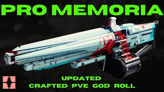 PRO MEMORIA REVIEW amp Updated PVE God Roll Crafting Guide  Strand Heavy Machine Gun  Destiny 2 [upl. by Akiemahs]