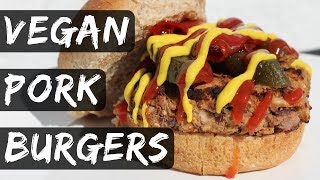 Vegan Pork Burgers Healthy WFPB Gluten Free amp Grillable [upl. by Cornwell]