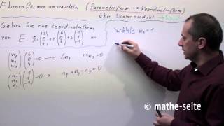 Parameterform in Koordinatenform umwandeln Beispiel 6  V0106 [upl. by Diskson]