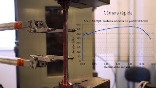 Estructuras ll de acero y madera  Ensayo a tracción de una probeta de acero [upl. by Gnuh863]