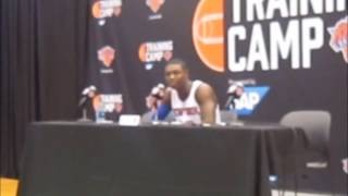 Cleanthony Early talks to media at Knicks media day [upl. by Yrocej]