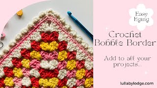 Easiest Bobble Edging Tutorial  Beautiful Crochet Edging for Baby blankets [upl. by Ailuig]