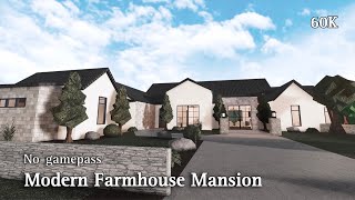 BLOXBURG Modern Farmhouse Mansion  NoGamepass  Speedbuild  Roblox Bloxburg [upl. by Bunnie464]