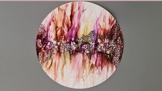 Inspired By Acrylic Bloom Technique  Alcohol Ink  Nara Paper  Timelapse  217 [upl. by Drofub]