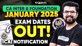 CA Exam January 2025 Exam Dates Announced  ICAI Notification Out🔥 [upl. by Pavla]