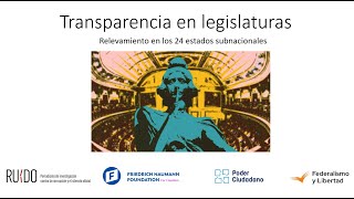 Transparencia en las legislaturas Relevamiento en los 24 estados subnacionales [upl. by Dalia]