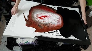 Cloudy Effect on 36quotx24quot  Negative Space  Fluid Painting [upl. by Frierson]