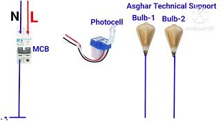 Automatic Light Sensor Wiring Connection Diagram  Photocell light [upl. by Toney]