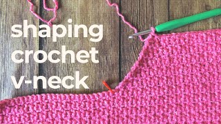 How to Crochet VNeck Decreases on Front Panel for Crochet Top Video Tutorial [upl. by Romie]