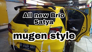 Modifikasi all new Brio Satya  pasang spoiler mugen style [upl. by Norvall]