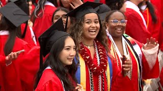 Students at several universities in Greater Boston celebrate graduation [upl. by Eicram]