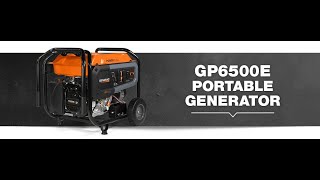 Generac 7682 GP6500E 6500Watt GasPowered Portable Generator 49State  CSA [upl. by Nisse]