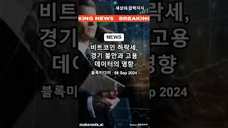 비트코인 하락세 경기 불안과 고용 데이터의 영향 비트코인 경기불안 bitcoin economicinstability [upl. by Raveaux121]