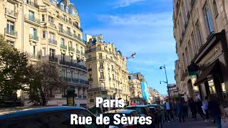 Paris city walks Rue de Sèvres Paris France 4K [upl. by Shelbi432]