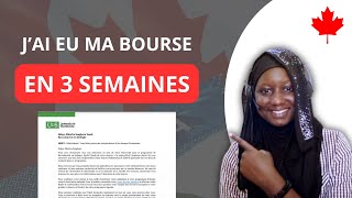 🇨🇦Comment jai fait pour obtenir une bourse détudes en 3 semaines au Canada facilement  Canada [upl. by Decato813]