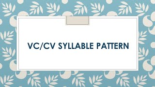 Classroom Lesson VCCV Syllable Pattern [upl. by Nimad]