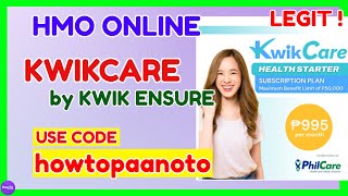 KwikCare HMO 995 How to BUY KwikCare Health Plan HMO Referral Code howtopaanoto [upl. by Sidnala]