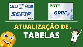 TABELAS DA SEFIP E GRRF  COMO ATUALIZAR sefip grrf atualizar [upl. by Dupre]