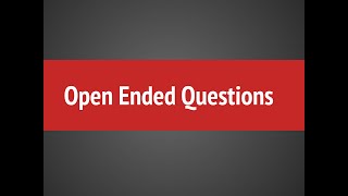 What are Openended Questions [upl. by Macur]