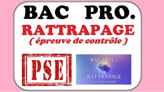 Rattrapage BAC pro 2022  épreuve de contrôle  PSE [upl. by Balliett]