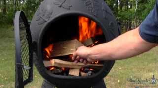 Blue Rooster Chiminea Dragonfly Light A Chiminea Fire Featuring Brothers Burn Mountain [upl. by Kiraa]