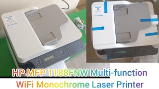 HP MFP 1188FNW Multifunction WiFi Monochrome Laser Printer full details in telugu [upl. by Annovoj]