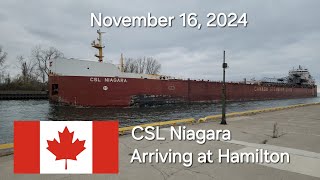 CSL Niagara Arriving at Hamilton Harbour • November 16 2024 [upl. by Lehcim]