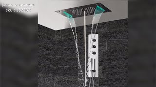 Super Luxury Recessed Ceiling Mount LED Large Shower Set [upl. by Leonidas]