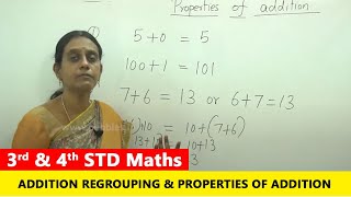 3rd amp 4th STD Maths  Addition Regrouping amp Properties Of Addition  CBSE Syllabus Mathematics [upl. by Kciwdahc]