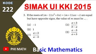 SIMAK UI KKI 2015 KELAS KHUSUS INTERNASIONAL BASIC MATHEMATICS  SOCIAL SCIENCES 03 [upl. by Peggi591]