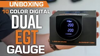 Unboxing  GlowShift 10 Color Digital Series Dual Pyrometer EGT Gauge [upl. by Lertsek985]