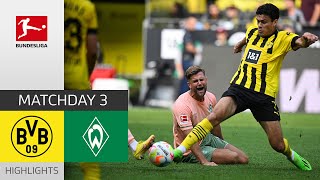 Borussia Dortmund  Werder Bremen 23  Highlights  Matchday 3 – Bundesliga 202223 [upl. by Haman]