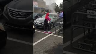 Grocery employee SMASHES smoke filled car 😱 [upl. by Severin]