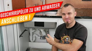 Geschirrspüler im Spülenschrank anschließen Spülmaschine anschließen 4K Video Küchenkönig [upl. by Enimzzaj]