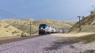 Trainz 2019 Amtrak P42 running through the Mojave Sub [upl. by Goldia566]