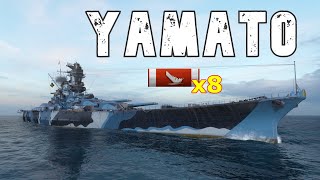 World of WarShips Yamato  8 Kills 296K Damage [upl. by Cummins]