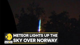 Meteor lights up the sky over Norway Spectacular sight of meteors burning up in the atmosphere [upl. by Urbai744]