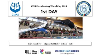 1st DAY AM  XVIII Italy Finswimming World Cup 2024  22 March 2024 [upl. by Gerdi]