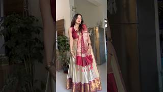 Last Minute Diwali Outfit 🔥 Lehenga from Saree grwm diwali2024 lehenga festivewear halfsarees [upl. by Aihsi]