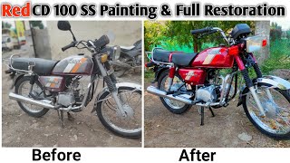 Red CD 100 SS Full Painting amp Modified । cd 100 ss modified । red cd 100 ss restoration [upl. by Isman]