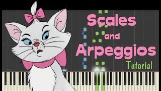 The Aristocats  Scales and Arpeggios  Easy piano cover [upl. by Ydissac]