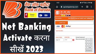 BOB Net Banking Activate Kaise Kare 2023  How to Register Bank Of Baroda Net Banking 2023 [upl. by Eilama]