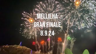 MALTA  8924  Gran Finale  Spectacular Fireworks Display Marija Bambina Feast Mellieha [upl. by Roderich]